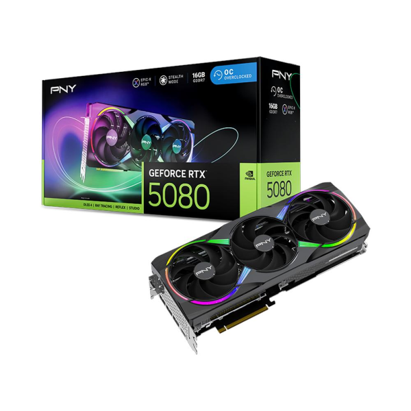 Tarjeta de Video PNY RTX 5080 ARGB 16GB 3xFAN