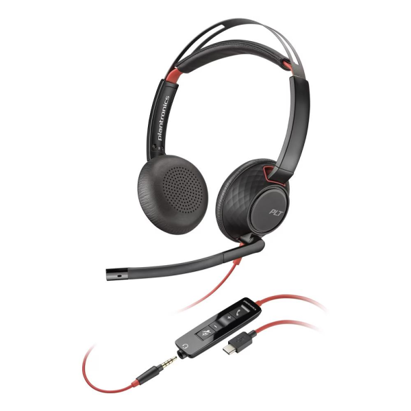 Poly Blackwire 5220 Stereo USB-C Headset +3.5mm Pl