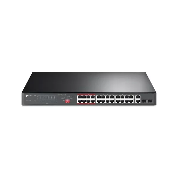 Switch TP-Link TL-SL1226P 24 x 10/100 (PoE+) + 2 x 10/100/1000 + 2 x Gigabit SFP combinado - PoE+ (250 W)