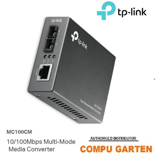 Conversor de soportes de fibra TP-Link MC100CM - 100Mb LAN - 10Base-T, 100Base-FX, 100Base-TX - RJ-45 / modo múltiple SC - hasta 2km