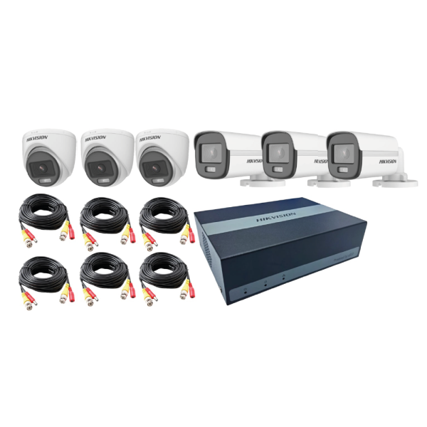 Kit de vigilancia EDVR Hikvision - DVR + 6 camera(s) - 8CH+ 3* Bullet + 3*Domo