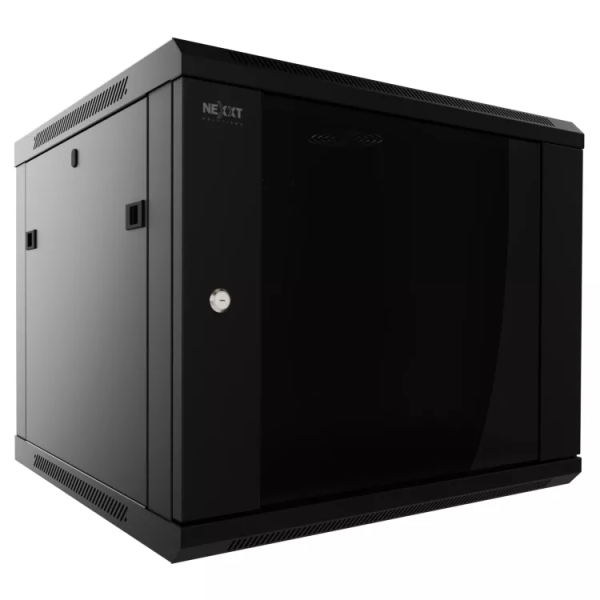 Rack 12U Nexxt para pared - RAL 9005, negro barniz - 19