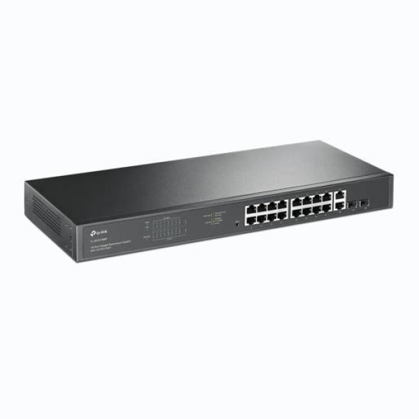 Switch administrable TP-Link JetStream TL-SG1218MP - V1 - 16 x 10/100/1000 (PoE+) + 2 x 10/100/1000 + 2 x Gigabit SFP combinado - PoE+ (250 W)