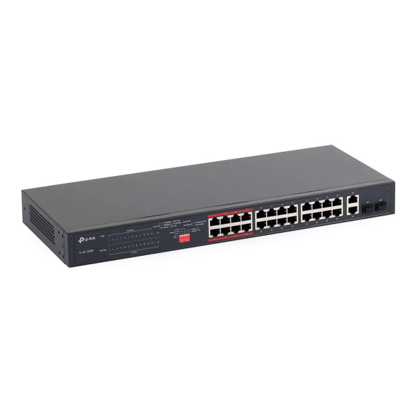 Switch TP-Link TL-SL1218MP - 16 x 10/100 (PoE+) + 2 x 10/100/1000 + 2 x Gigabit SFP combinado - montaje en rack (192 W)