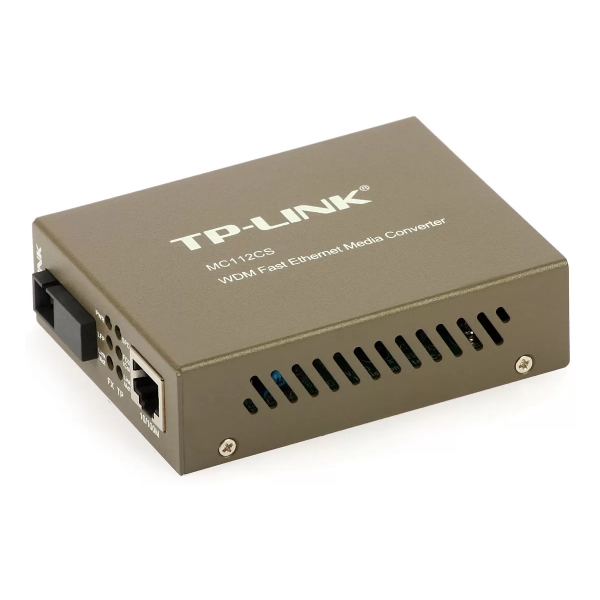 Conversor de fibra TP-Link MC112CS - 10Base-T, 100Base-FX, 100Base-TX - RJ-45 / modo sencillo SC - hasta 20 km - 1310 (TX) / 1550 (RX) nm