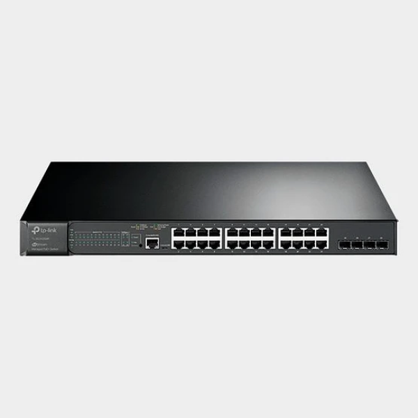 Switch administrable TP-Link JetStream TL-SG3428MP - 24 x 10/100/1000 (PoE+) + 4 x Gigabit SFP - montaje en rack - PoE+ (384 W)