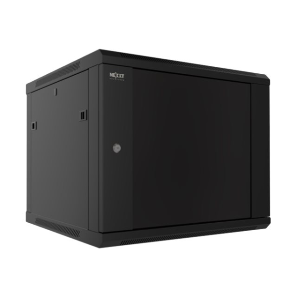 Rack armario 12U Nexxt - instalable en pared - RAL 9005, negro barniz - 600x450mm - 19