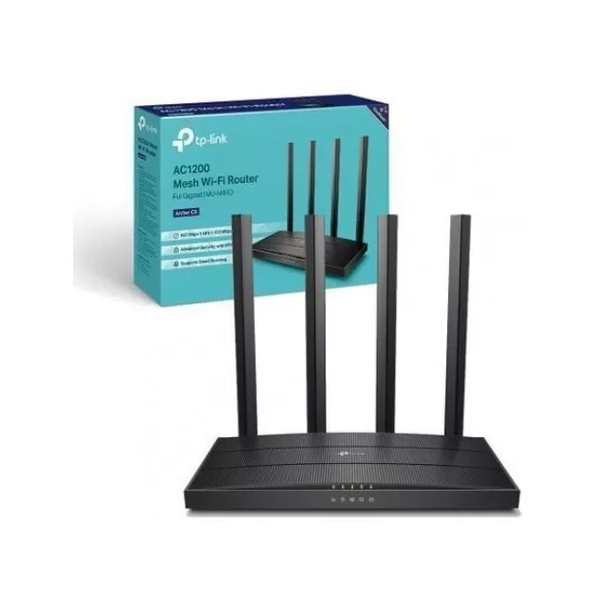 Router inalambrico TP-LINK Archer C6 - 4 puertos - 1GbE - Wi-Fi 5 - Doble banda - AC1200