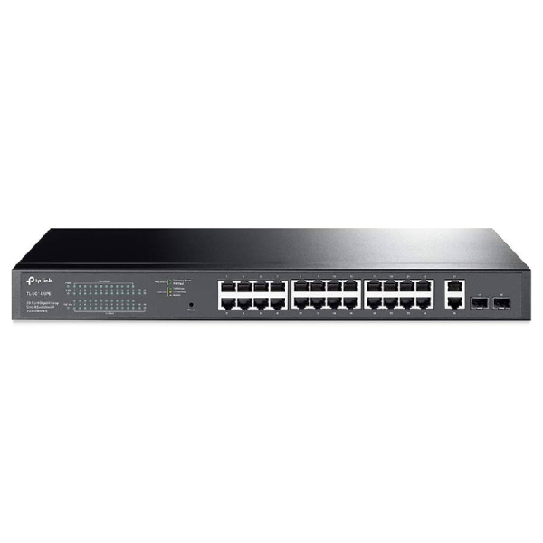 TP-Link TL-SG1428PE - Conmutador - inteligente - 24 x 10/100/1000 (PoE+) + 2 x 10/100/1000 - montaje en rack - PoE+ (250 W) - CA 100 - 240 V