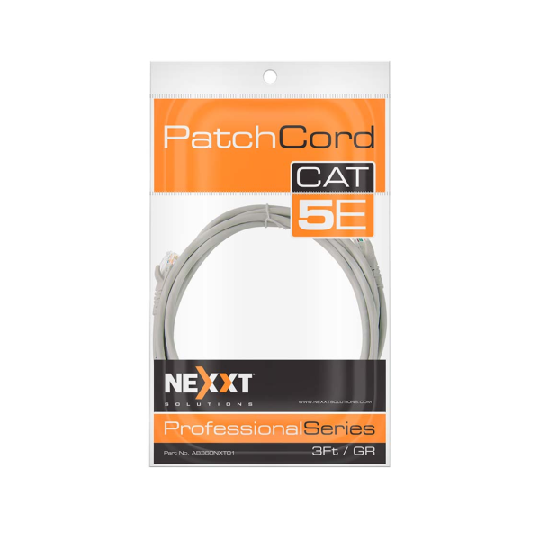 User cord multifilar  Nexxt - RJ-45 (M) a RJ-45 (M) - 90 cm - CAT 5e Gris P/N AB360NXT01