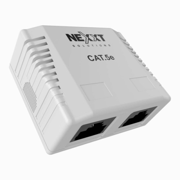 Modulo de pared Nexxt Doble puerto RJ45 Cat5e Blanca P/N AE180NXT13