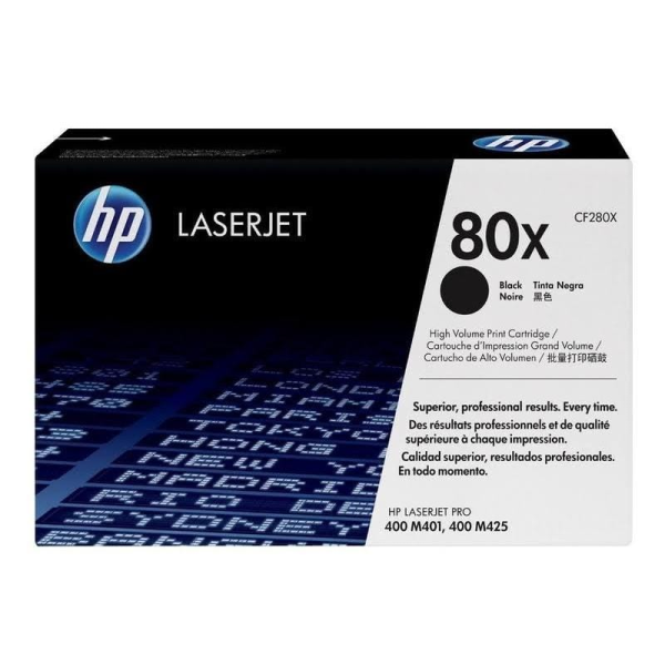 Toner original HP 80X - Alto rendimiento - negro P/N CF280X