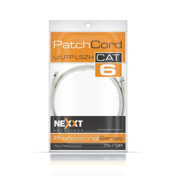 User cord Nexxt Gris 2mt - Cat.6 LSZH P/N PCGPCC6LZ07GR