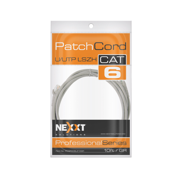 User cord Nexxt Gris 3mt - Cat.6  LSZH P/N PCGPCC6LZ10GR