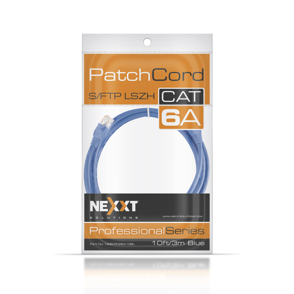 User cord UTP Nexxt Shielded - 3m -  Blue - Cat6A S/FTP LSZH