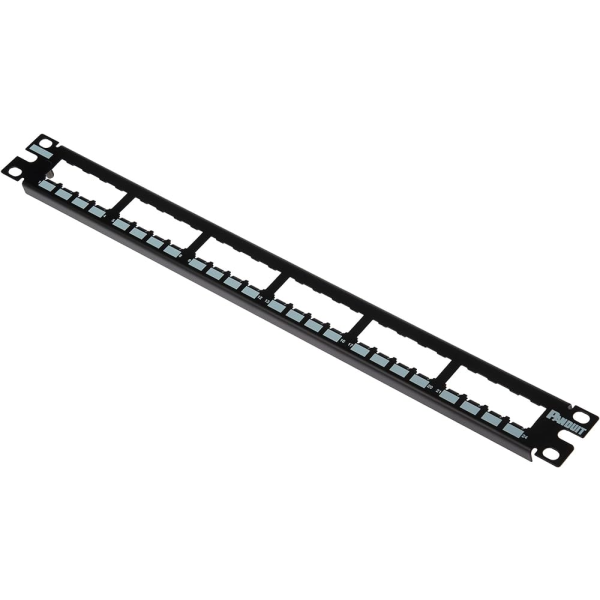 Patch panel 24 puertos Mini-COM Panduit - Flush mount wallplate - Negro