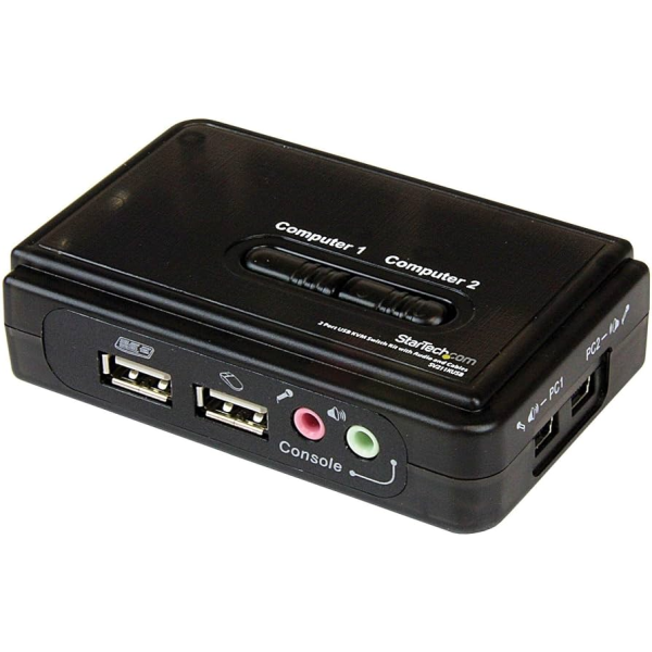 Kit KVM STARTECH de 2 puertos todo incluido - USB - Audio y Vídeo VGA - 2x USB A Hembra - 2x Mini USB B Hembra - HD15 Macho