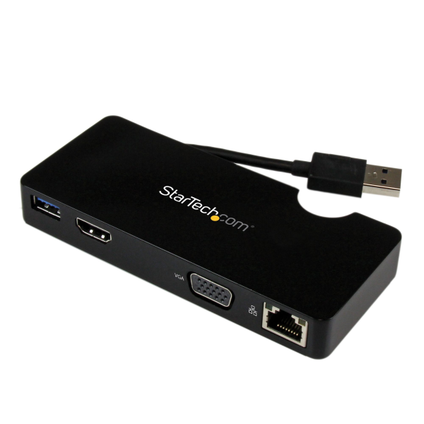 StarTech.com Replicador de Puertos USB 3.0 con HDMI o VGA, Ethernet Gigabit y USB Pass-Through - Docking Station para Portátil - Estación de conexión - USB - HDMI - 1GbE - para P/N: ARMPIVOT, ARMPIVOTE, ARMPIVSTND, ARMSLIM, ARMUNONB