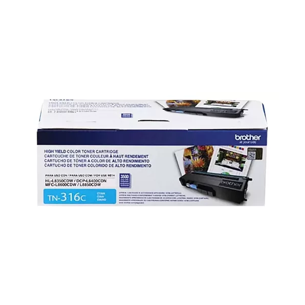 Toner original Brother TN316C - Alto rendimiento - Cián