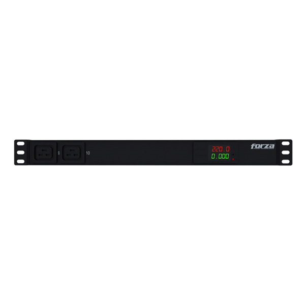 PDU Rackeable Forza 10 salidas - AC 200/240V - 10 Tomas de Corriente - 8-C13 2-C19 1U SPD Metered P/N FPD-1012M1U