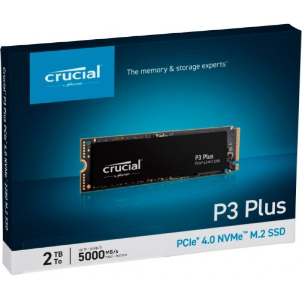 DISCO CRUCIAL DE ESTADO SOLIDO P3 PLUS 2000GB NVMe PCIex M.2 SSD P/N CT2000P3PSSD8