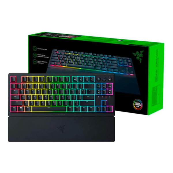 Teclado Gamer - Razer Ornata V3 Tenkeyless - Low Profile - RGB - QWERTY - Membrana - Inglés - Black RZ03-04880200-R3U1