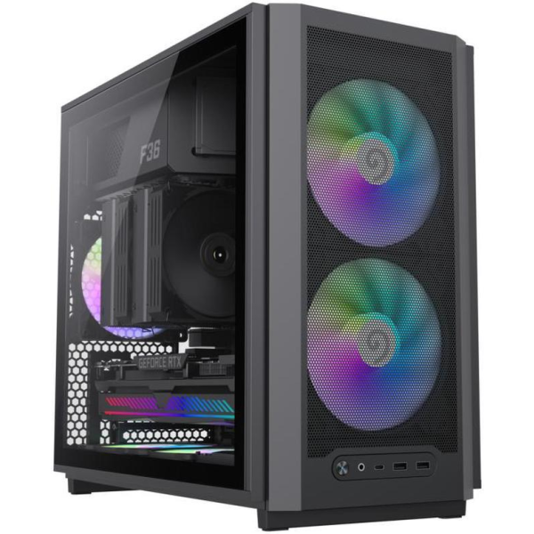 GABINETE GAMER GAMEMAX F36 BK SIN FUENTE 3 FAN