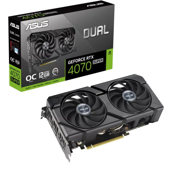 Tarjeta de video Geforce ASUS DUAL RTX 4070 Super O12G EVO - PCIEx 4.0 P/N DUAL-RTX4070S-O12G-EVO