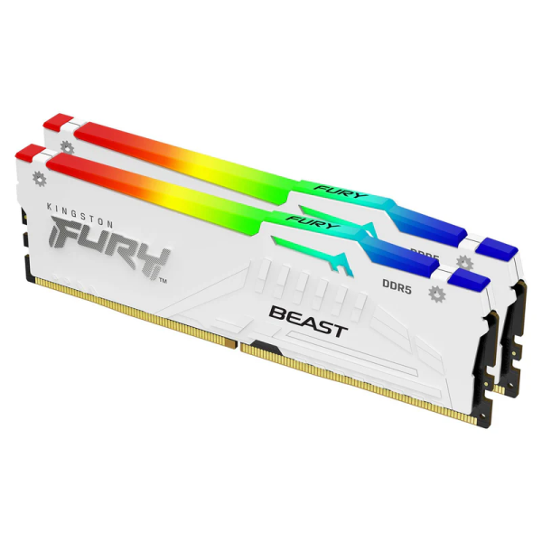 KIT DE MEMORIAS KINGSTON FURY DDR5 32GB 6000MT/s DDR5 CL30 (Kit of 2 16GB) FURY Beast WHITE