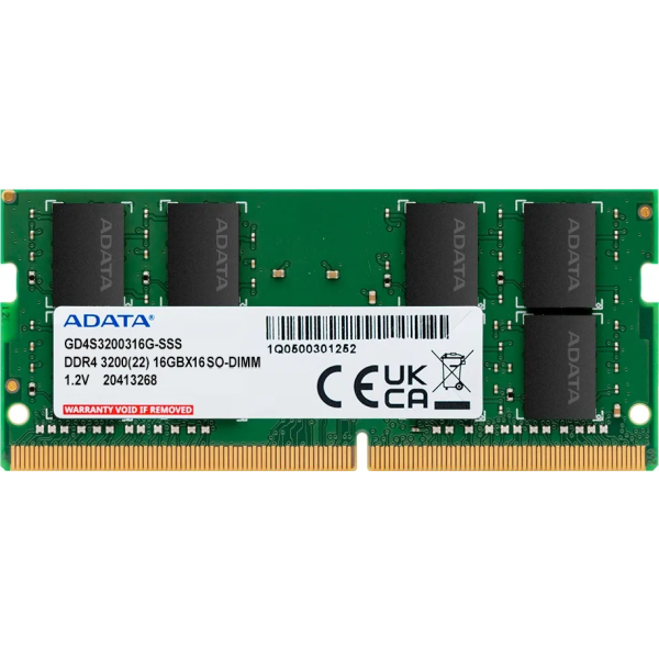 Memoria SODIMM DDR4 Adata 16GB 3200 MT/s 
 PC4-25600 DDR4 CL22 - 1.20 V