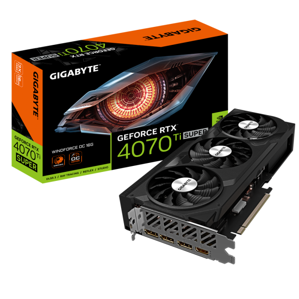 TARJETA DE VIDEO GIGABYTE NVIDIA GeForce RTX 4070 Ti SUPER WINDFORCE OC 16GB GDDR6X 256bit