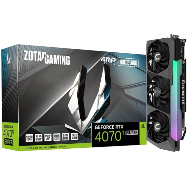 TARJETA DE VIDEO Zotac NVIDIA GeForce RTX 4070 Ti SUPER 16GB AMP HOLO GDDR6X 256bit