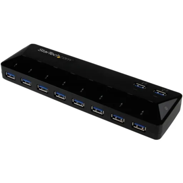 HUB Concentrador StarTech ST103008U2C, 10 Puertos USB3.0 y 2 prts 1.5A Negro