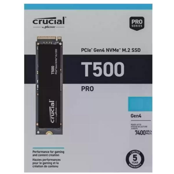 SSD Crucial 500GB T500 - M.2 2280 PCI Express NVMe 4.0