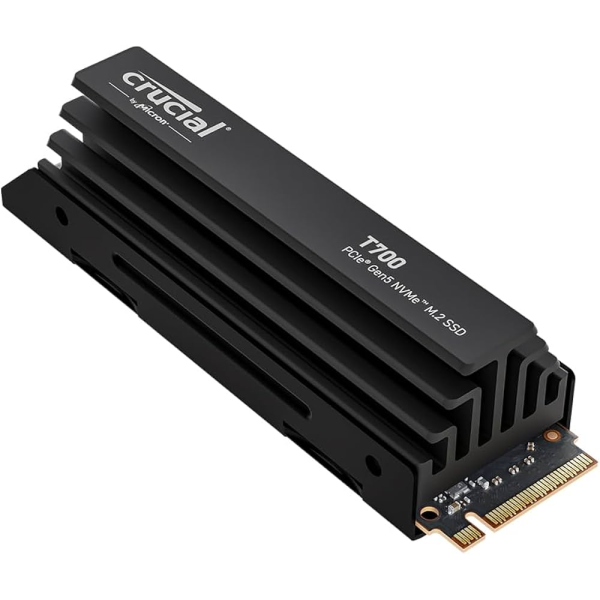 Unidad de Estado Sólido Crucial T700 de 4TB PCIe Gen5 NVMe M.2 2280 con Disipador
CT4000T700SSD5 - 2400 TB TBW - 12400 MB/s