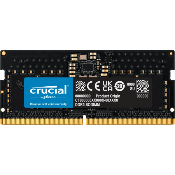 MEMORIA SODIMM DDR5 CRUCIAL 8GB 5600 MT/s 
 PC5-44800 CL46 - 1.10 V - CT8G56C46S5