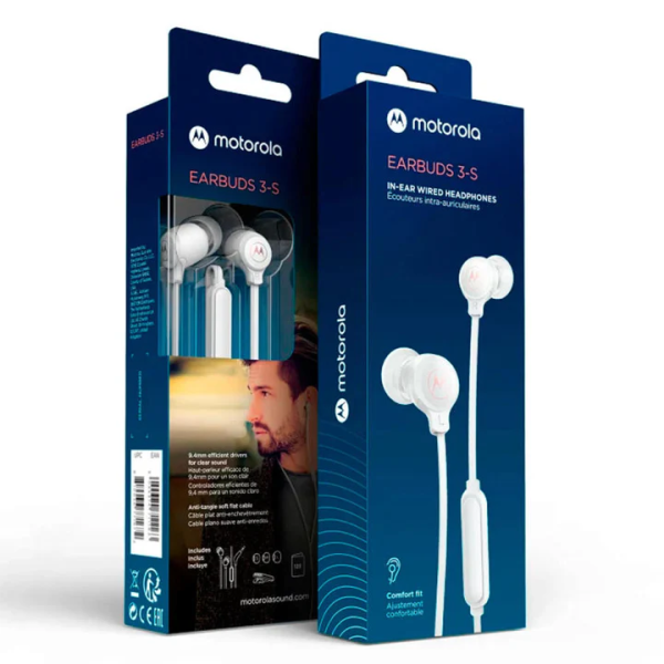 Audifonos Motorola Earbuds 3-S - jack - manos libres blanco