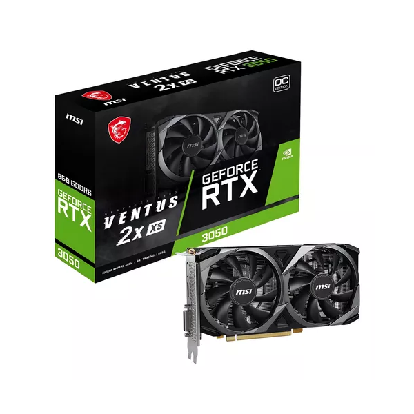 TARJETA DE VIDEO GEFORCE MSI RTX3050 VENTUS XS 2X OC 8GB P/N GEFORCERTX3050VENTUS2XXS8GOC