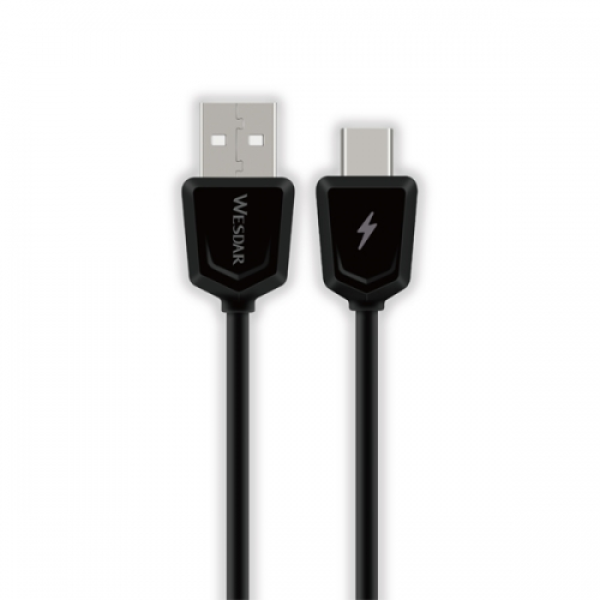 WESDAR CABLE USB A TYPE-C T29-TYPE-C BLACK 1MT