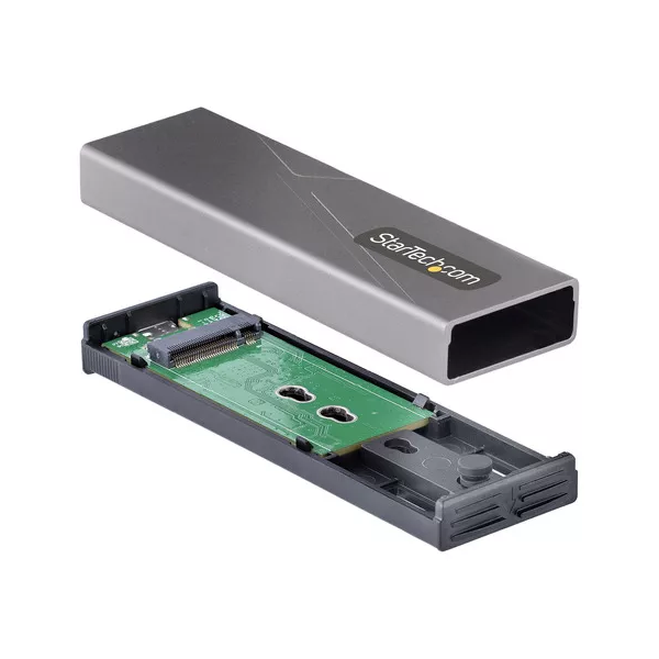 StarTech.com USB-C 10Gbps to M.2 NVMe or M.2 SATA SSD Enclosure, Tool-free M.2 PCIe/SATA NGFF SSD Enclosure, Portable Aluminum Case, USB Type-C & USB-A Host Cables, For 2230/2242/2260/2280 - Works w/ Thunderbolt 3 (M2-USB-C-NVME-SATA) - Caja de almacenamiento - M.2 - M.2 Card (PCIe NVMe & SATA) - USB-C 3.2 (Gen 2) - gris espacio