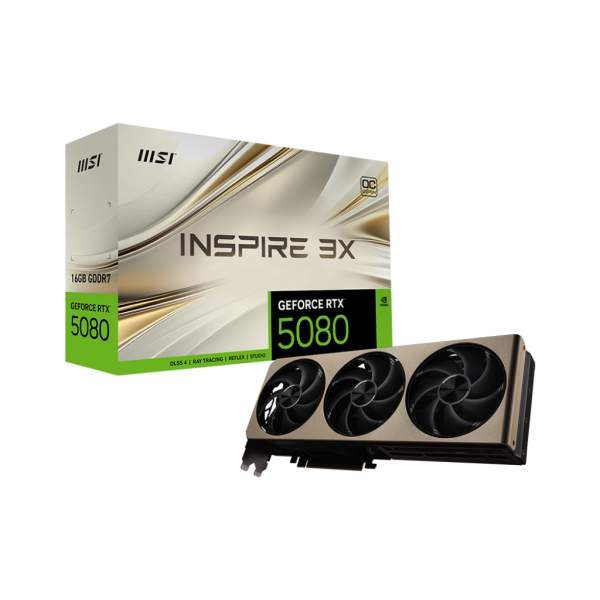 TARJETA DE VIDEO MSI GEFORCE RTX 5080 16GB INSPIRE 3X OC 256BIT GDDR7 P/N G5080-16I3C