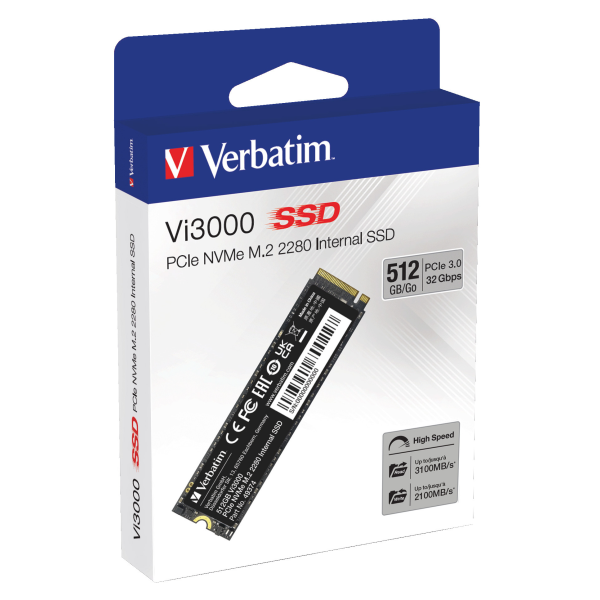 DISCO SSD VERBATIM 512GB M.2 PCIEX 3.0 X4 VI3000 P/N 49374