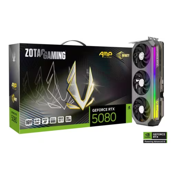 TARJETA DE VIDEO ZOTAC NVIDIA RTX 5080 16GB AMP EXTREME INFINITY - ZT-B50800B-10P