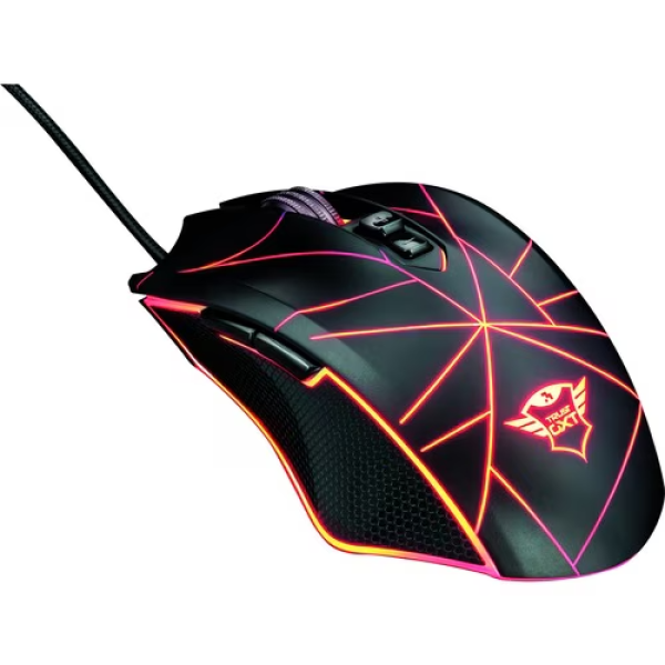 Trust Ture GXT 160 Gaming Mouse - USB 2.0 - Optical - 7 Button(s) - Black - Cable - 4000 dpi - Scroll Wheel - Right-handed