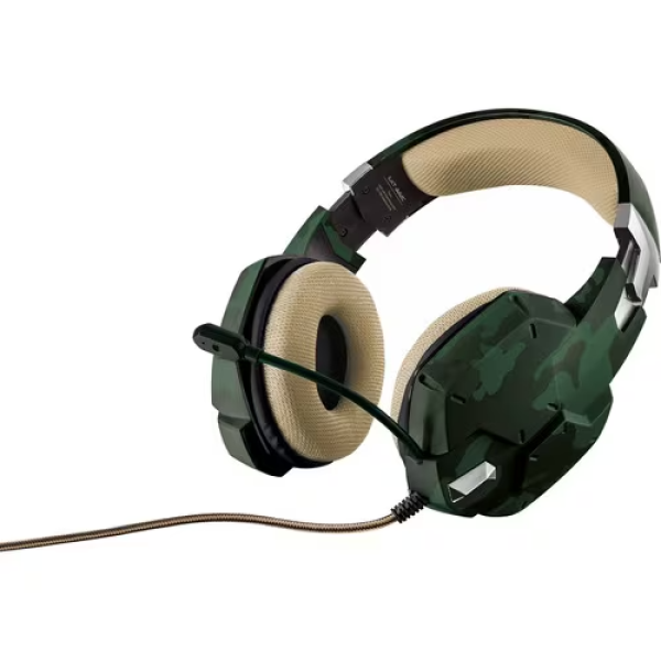 Trust GXT 322C Wired Over-the-head Stereo Headset - Camouflage, Green - Binaural - Circumaural - 200 cm Cable - Mini-phone (3.5mm)