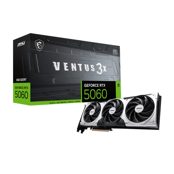 TARJETA DE VIDEO GEFORCE MSI RTX 5060 VENTUS 3X 8GB OC P/N G5060-8V3C