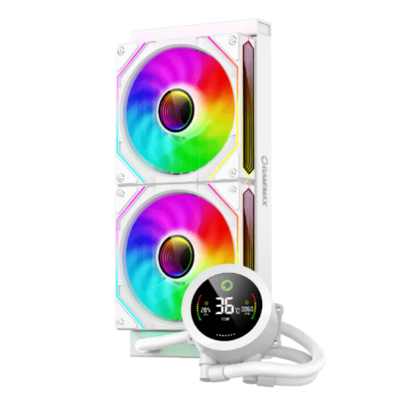 SISTEMA DE REFRIGERACION LIQUIDA GAMEMAX WATERCOOLING ICEBURG 240 DIGITAL WHITE ( s1700 ready y AM5 ) P/N ICEBURG-240-DIGITAL-WHITE