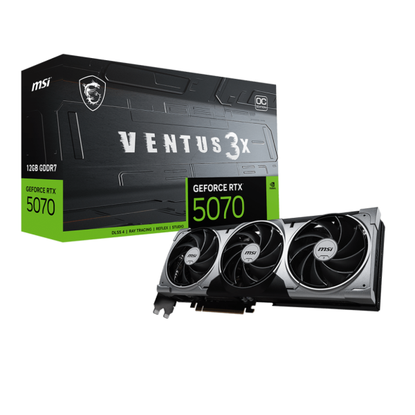 TARJETA DE VIDEO MSI GEFORCE RTX 5070 12G VENTUS 3X OC GDDR7