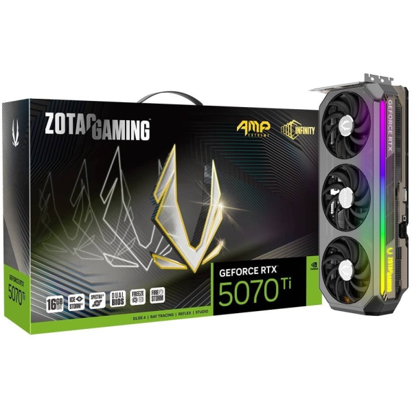 TARJETA DE VIDEO ZOTAC GAMING GEFORCE RTX 5070TI AMP EXT - ZT-B50710B-10P