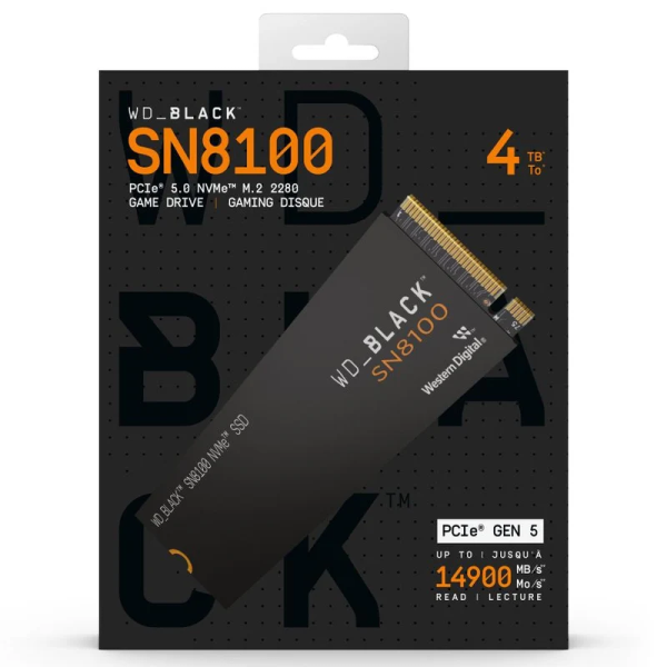 SSD WESTERN DIGITAL BLACK 4TB SN8100 NVME M.2 2280 - PCI EXPRESS 5.0 X4 14900 - 11000 MB/s P/N WDS400T1X0M